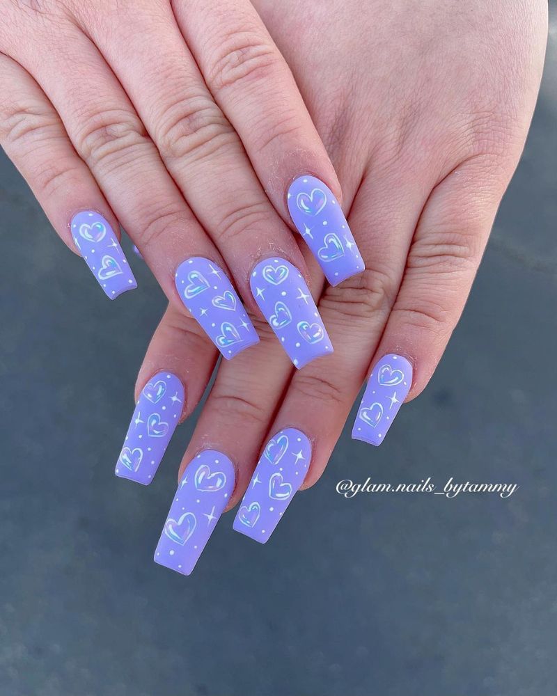purple gel nails
lavander nail ideas