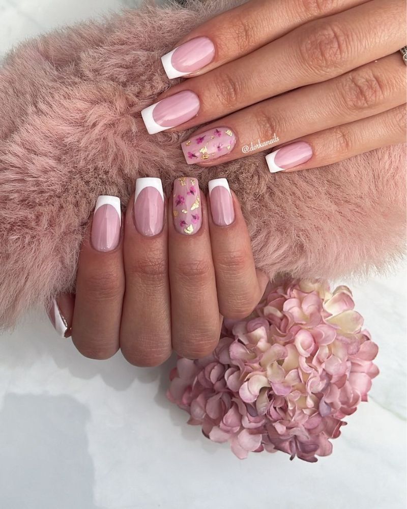 pink french nails ideas