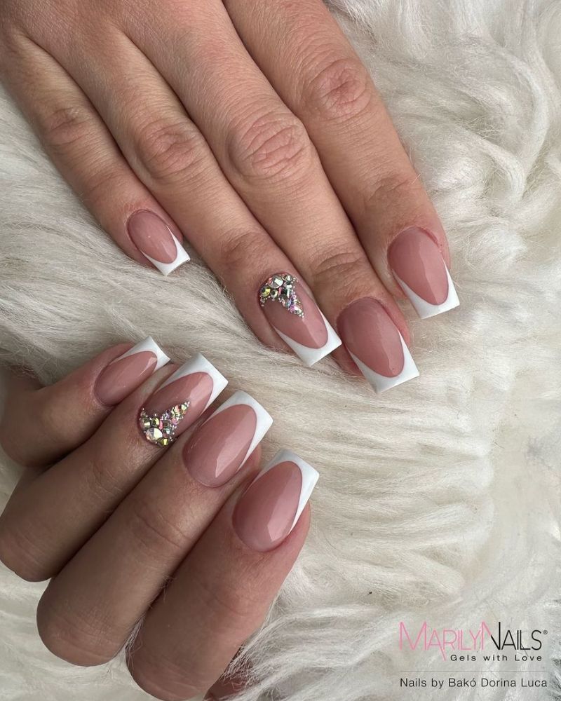 white french tip nail designs, french tip nails