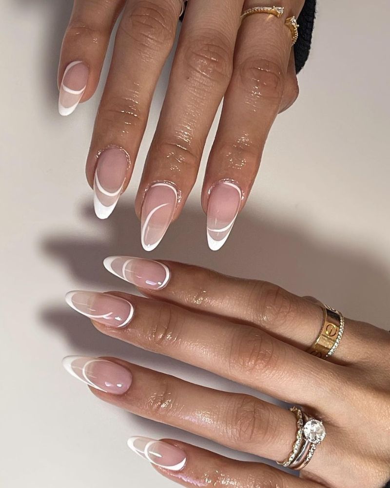 abstract french manicure