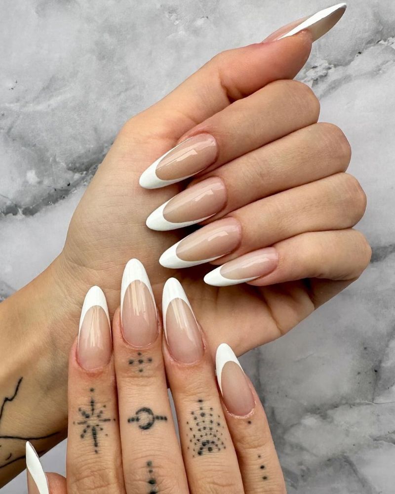 french manicure on long nails