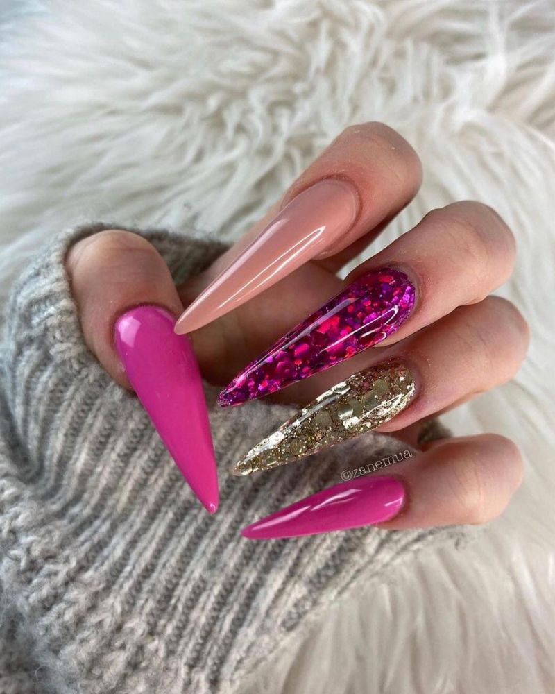 pink nails acrylic
pink nail ideas
pink glitter nails