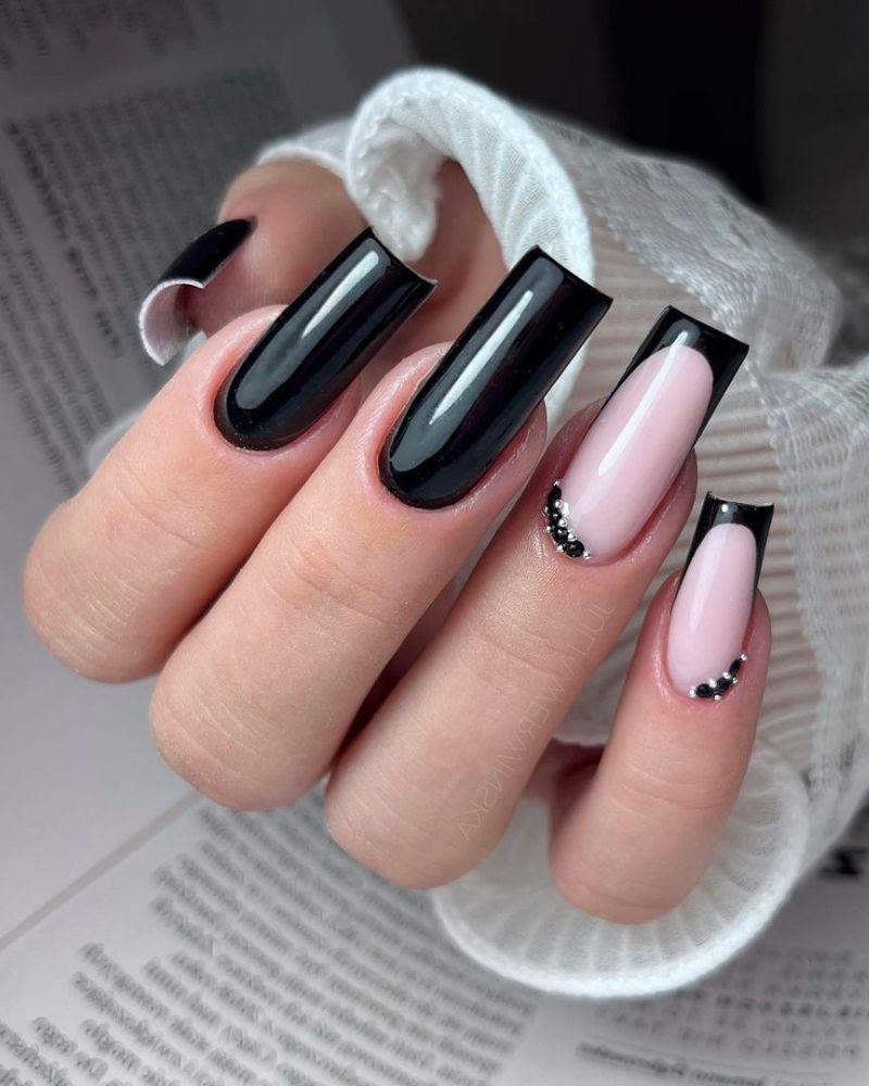 long black french nails