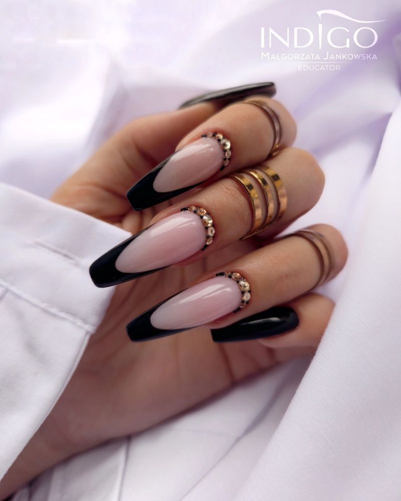 black french nails tips