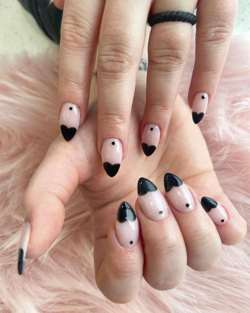 black nails french nails