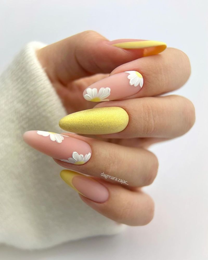 summer yellow nails, yellow nails art, yellow nail designs