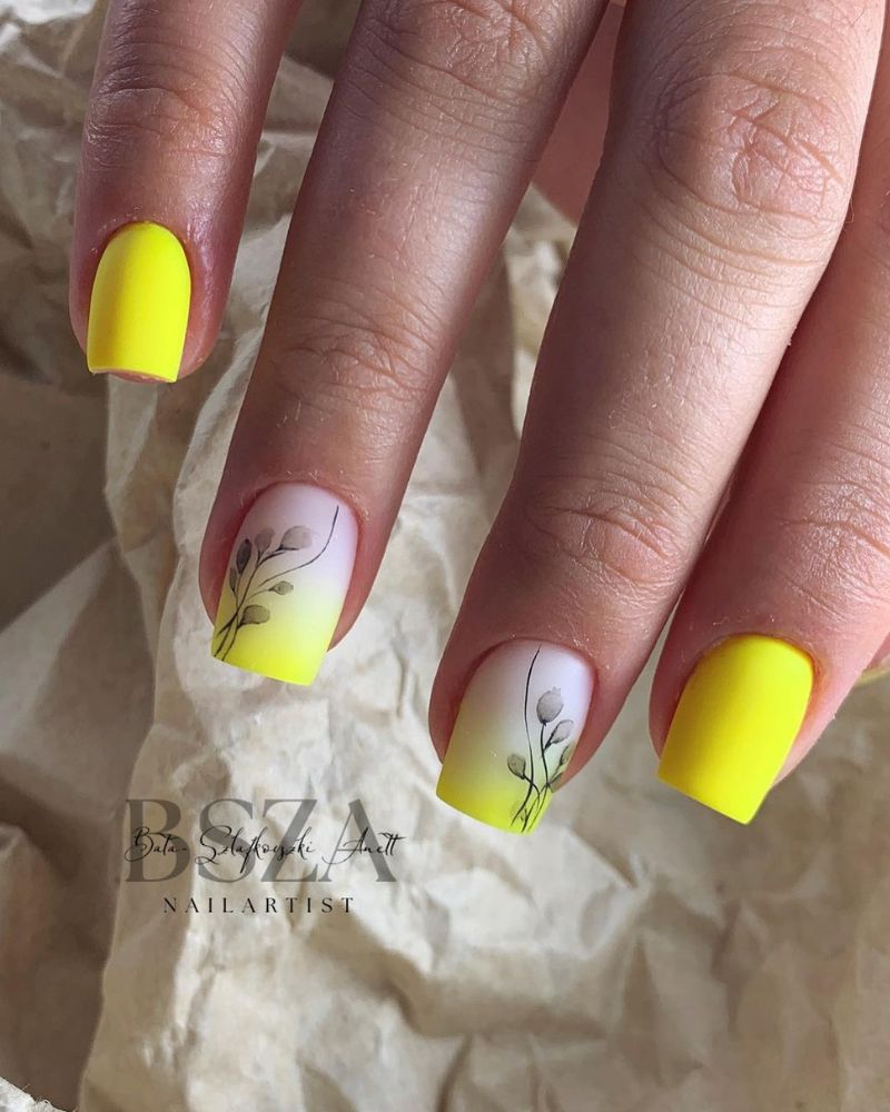 neon yellow nails for summer