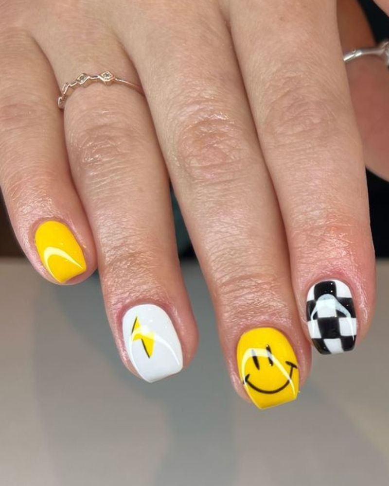 yellow nail art, yellow nails design