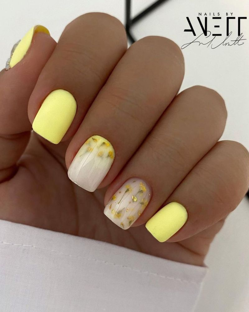 yellow nails ideas