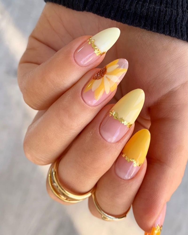 summer yellow nails, yellow nails art, yellow nails ideas