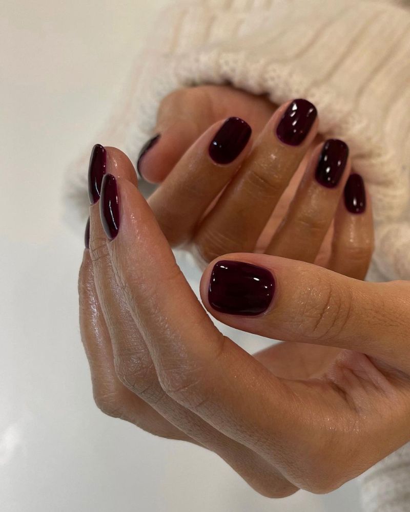 dark red nails, fall nails