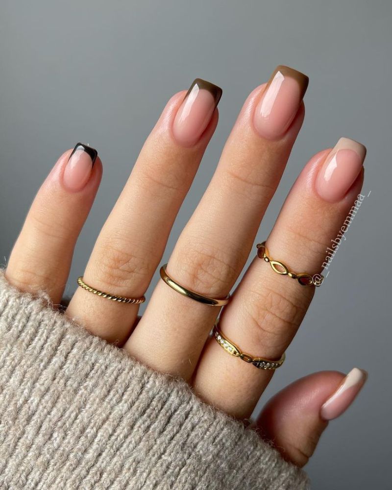 fall nails colors, french nails for fall