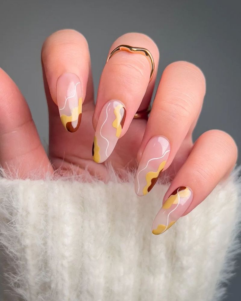 long fall nail ideas on almond shape