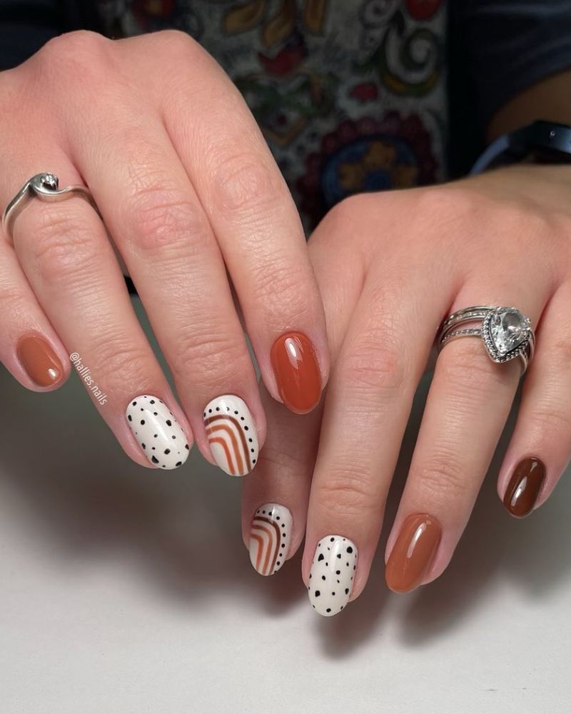 short fall nails with cute nail art