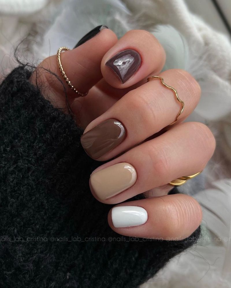 gradient brown nails