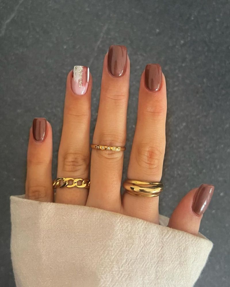 chocolate brown nails