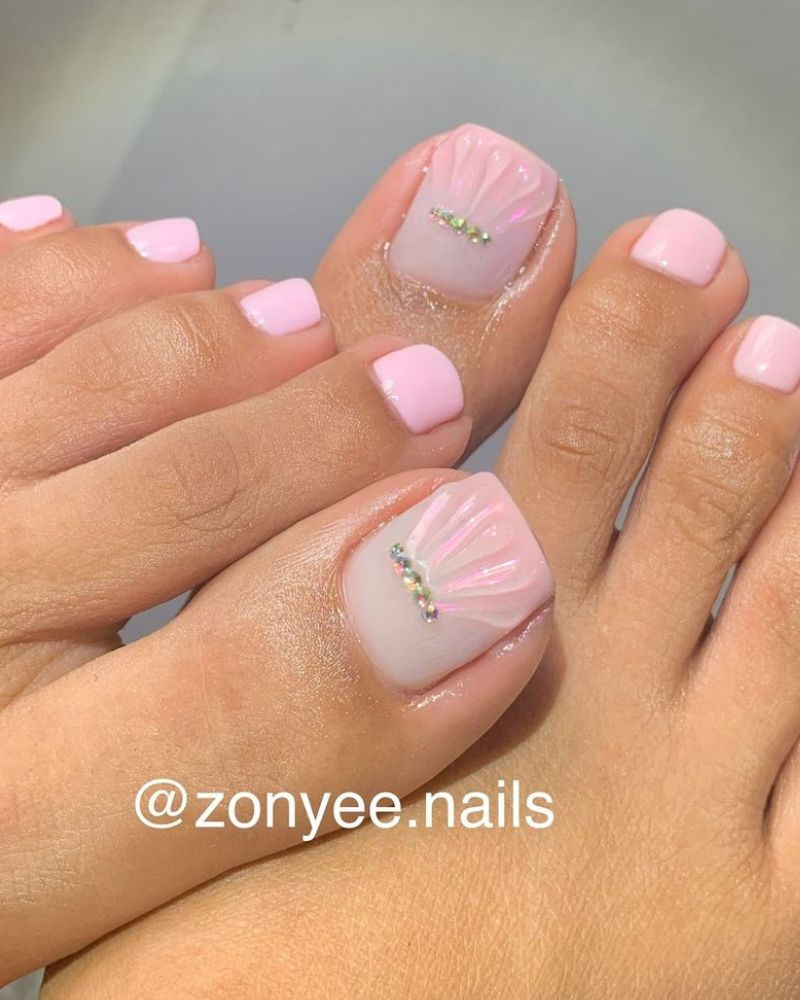 Toe nail designs pink discount