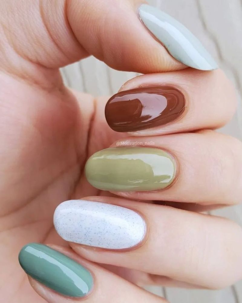 simple fall colors nails