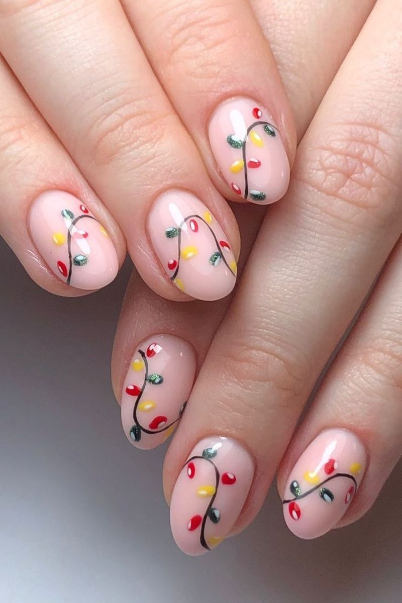 simple christmas nail art, christmas nail design simple