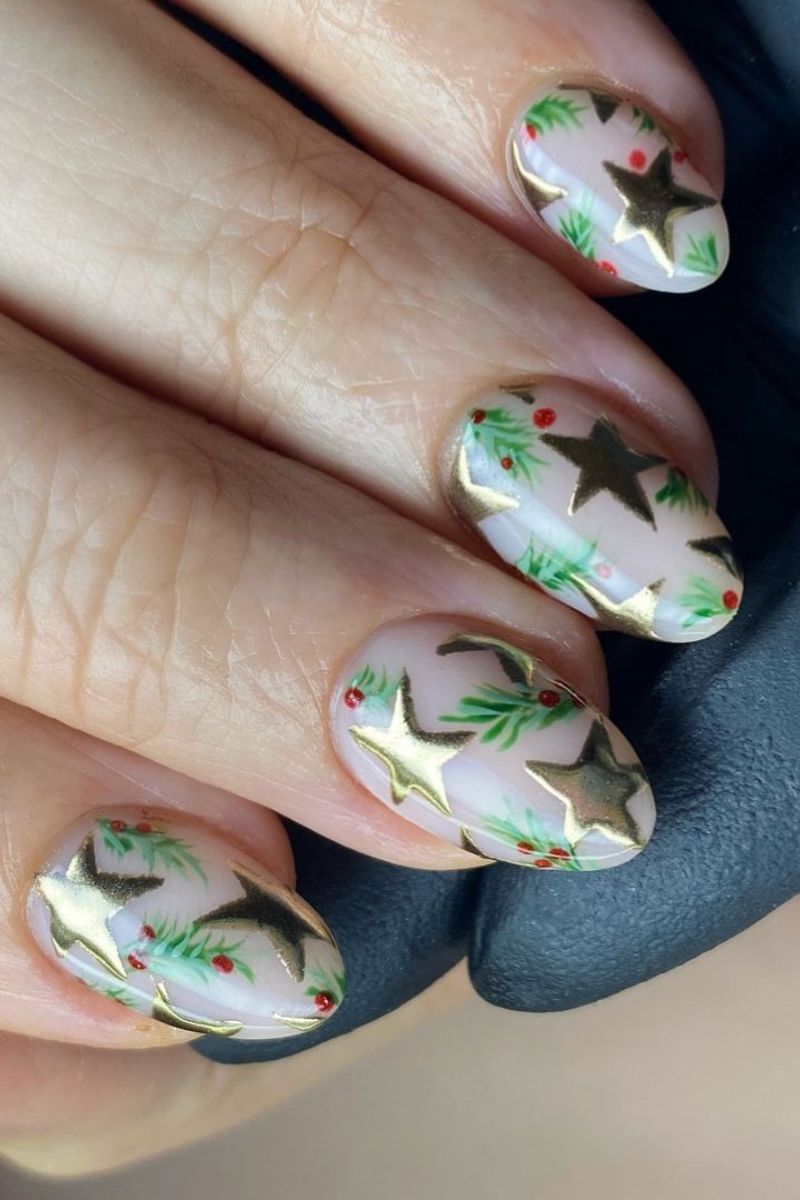 simple christmas nail art