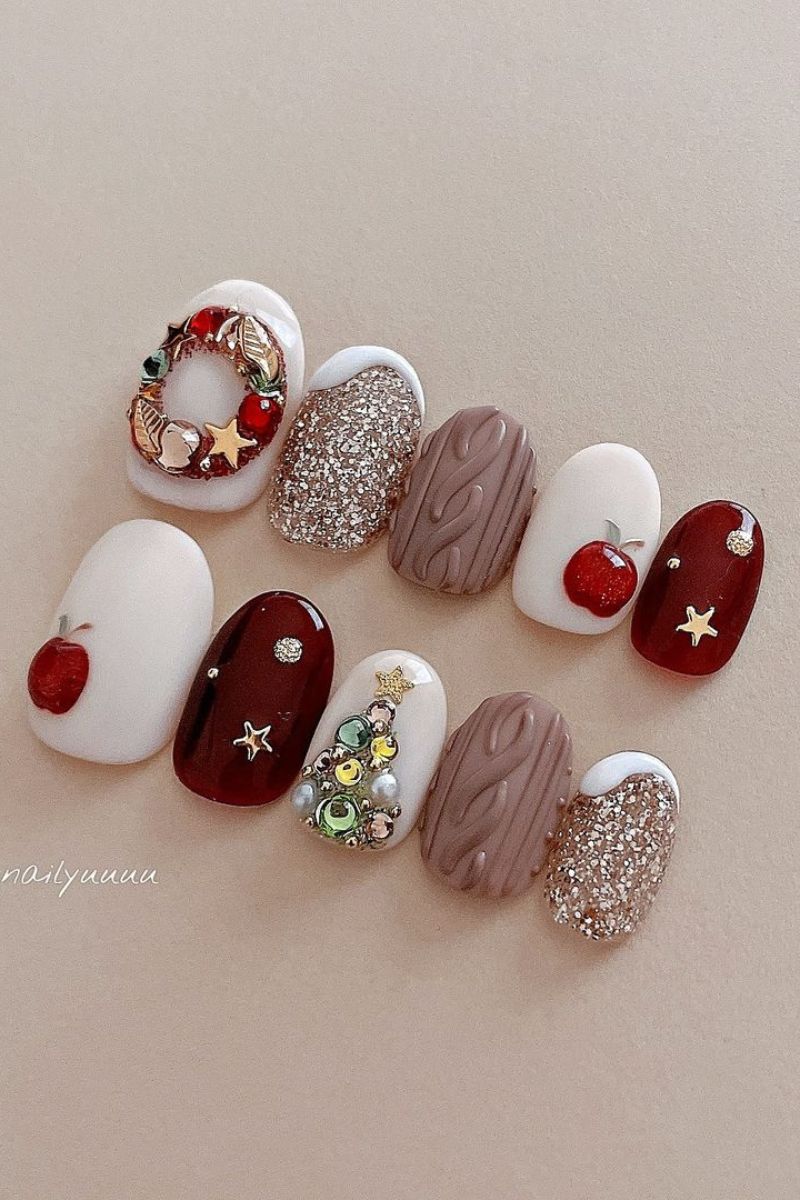 christmas nail designs press on