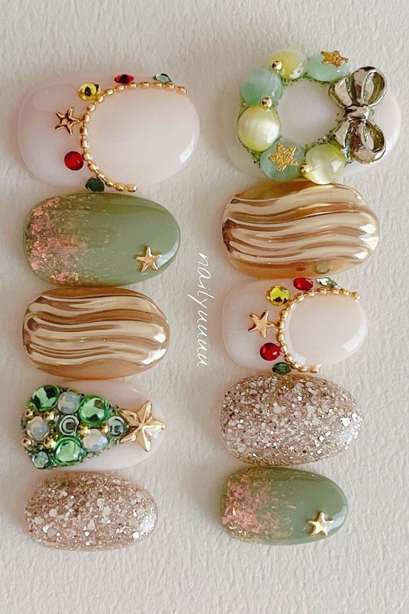 festive christmas nails ideas