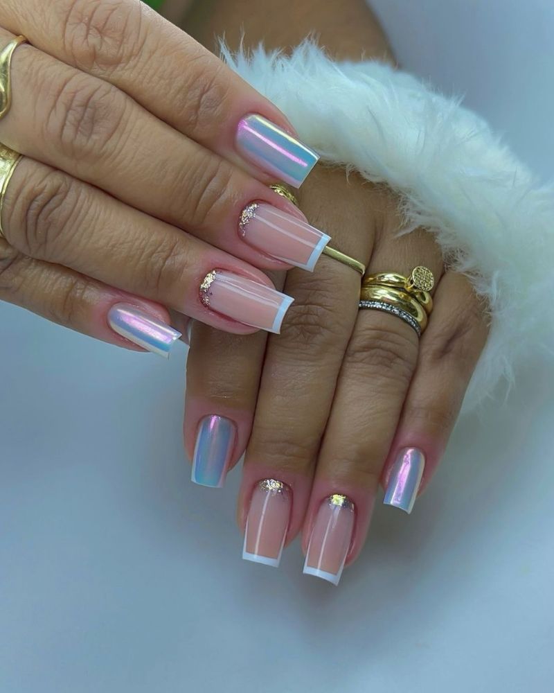 chrome french nails