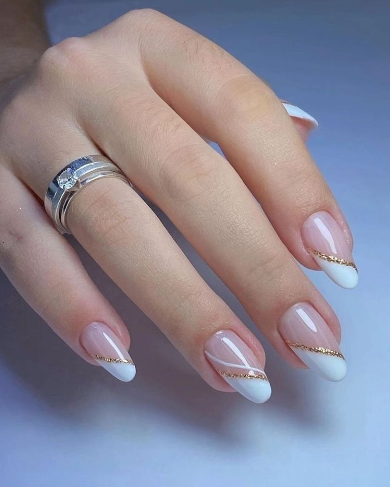 White nail designs sales