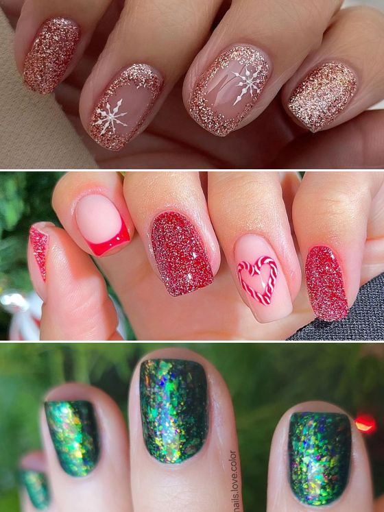 31+ Christmas Nail Glitter Designs to Spark your Festive Spirit