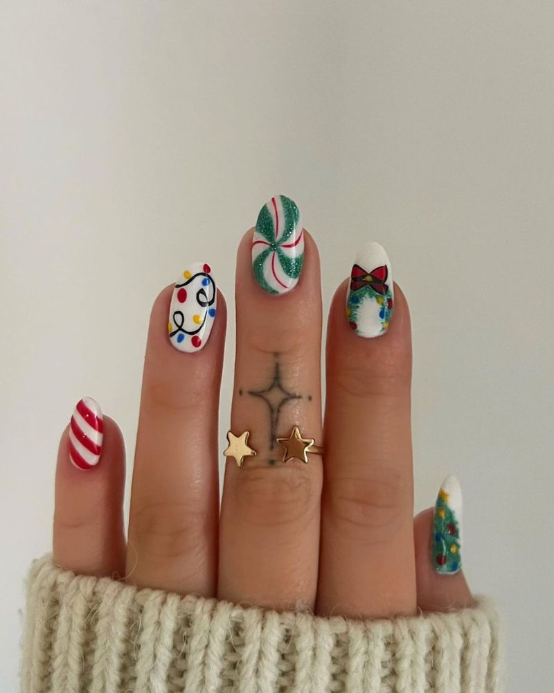 christmas nails design simple, christmas nail art