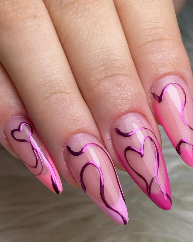 purple nails idea, purple nail art