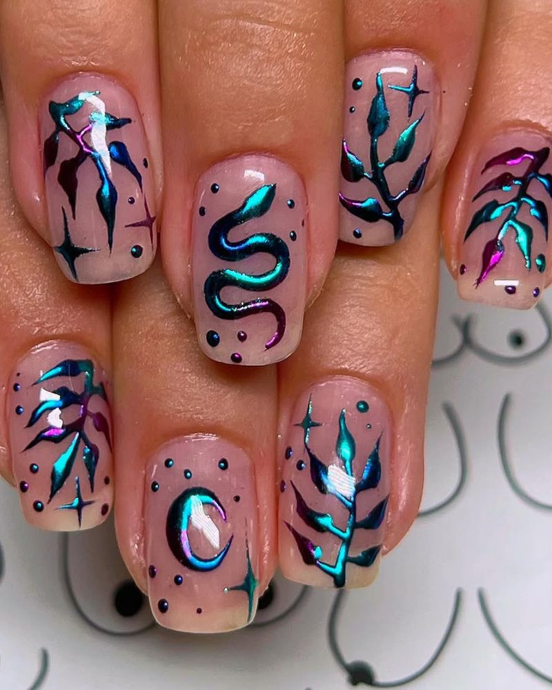 nail art, nude base