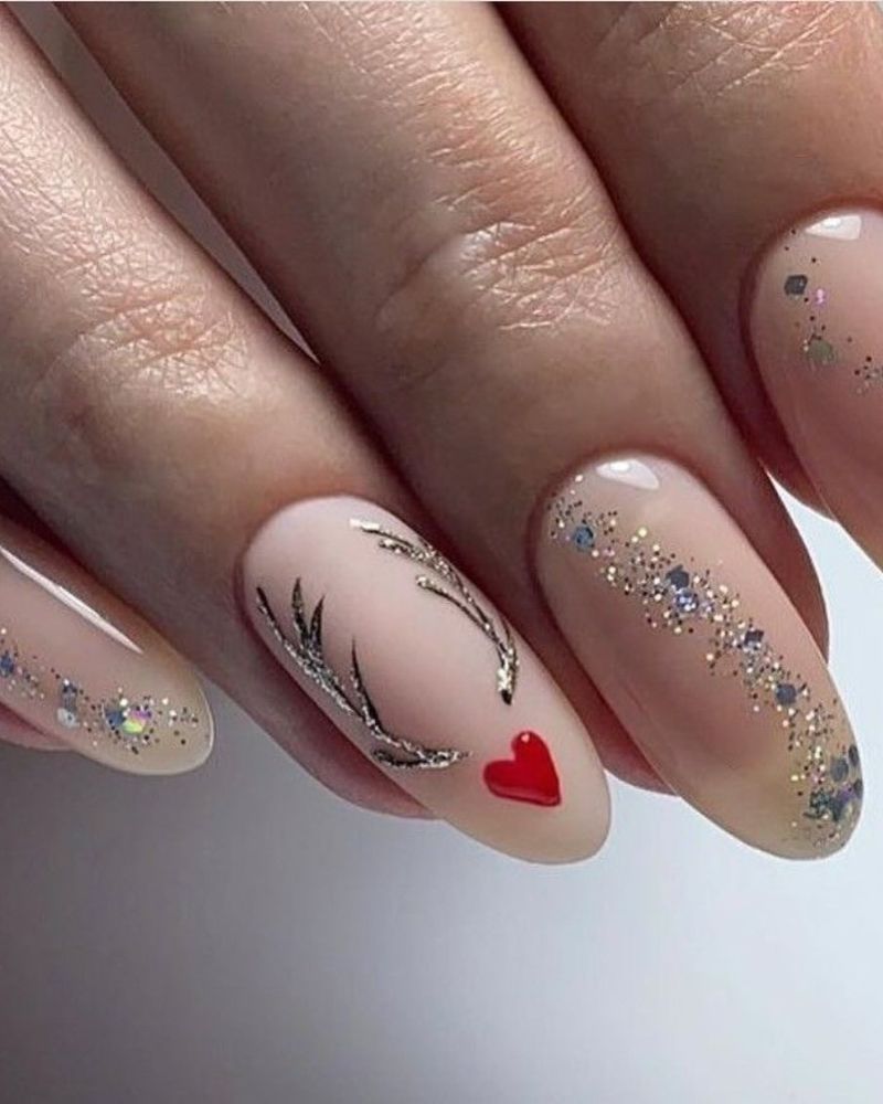 reindeer christmas nails, christmas nails design simple