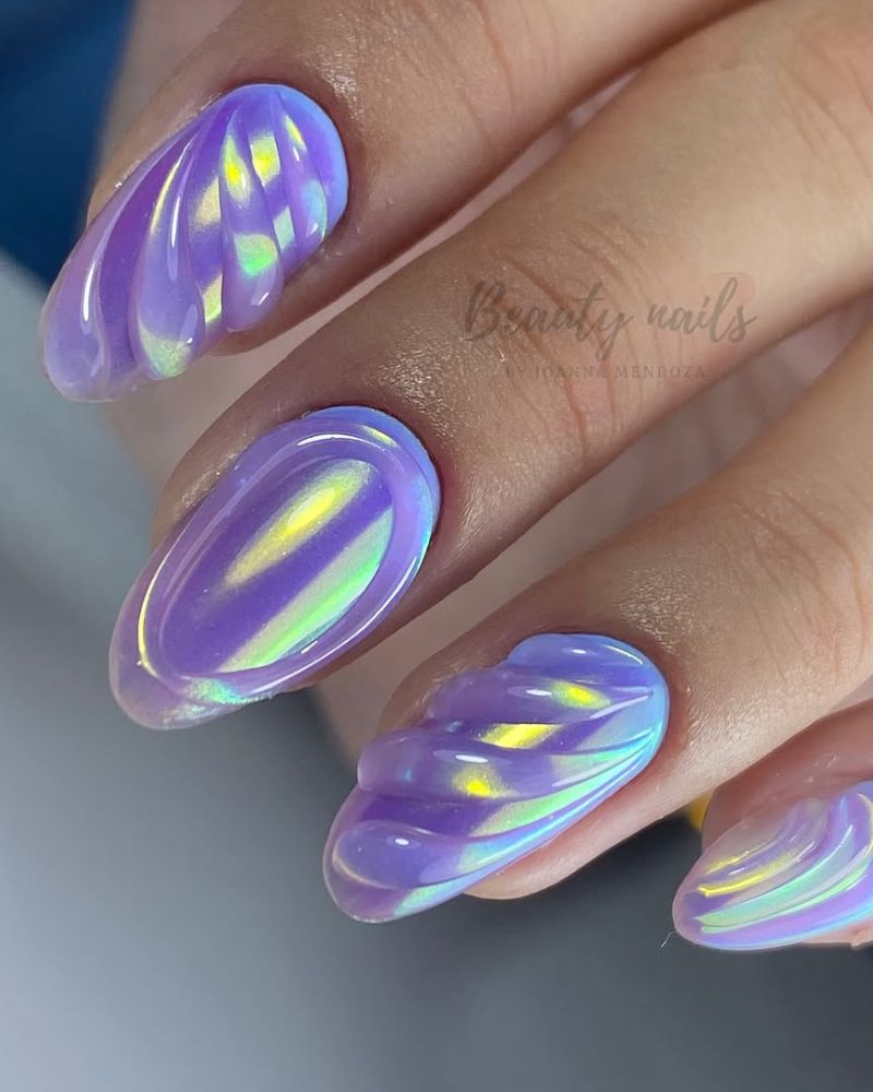 summer nails, light purple nails