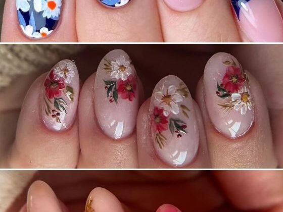 floral nail art design, simple flower nail art design, minimalistic flower nail art, flower nails, flower nail art, spring nails, summer nails, fall nails