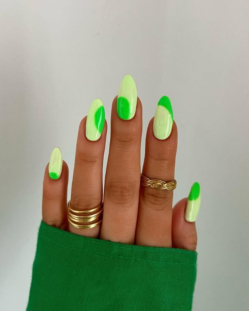 lime green nails, neon green nails