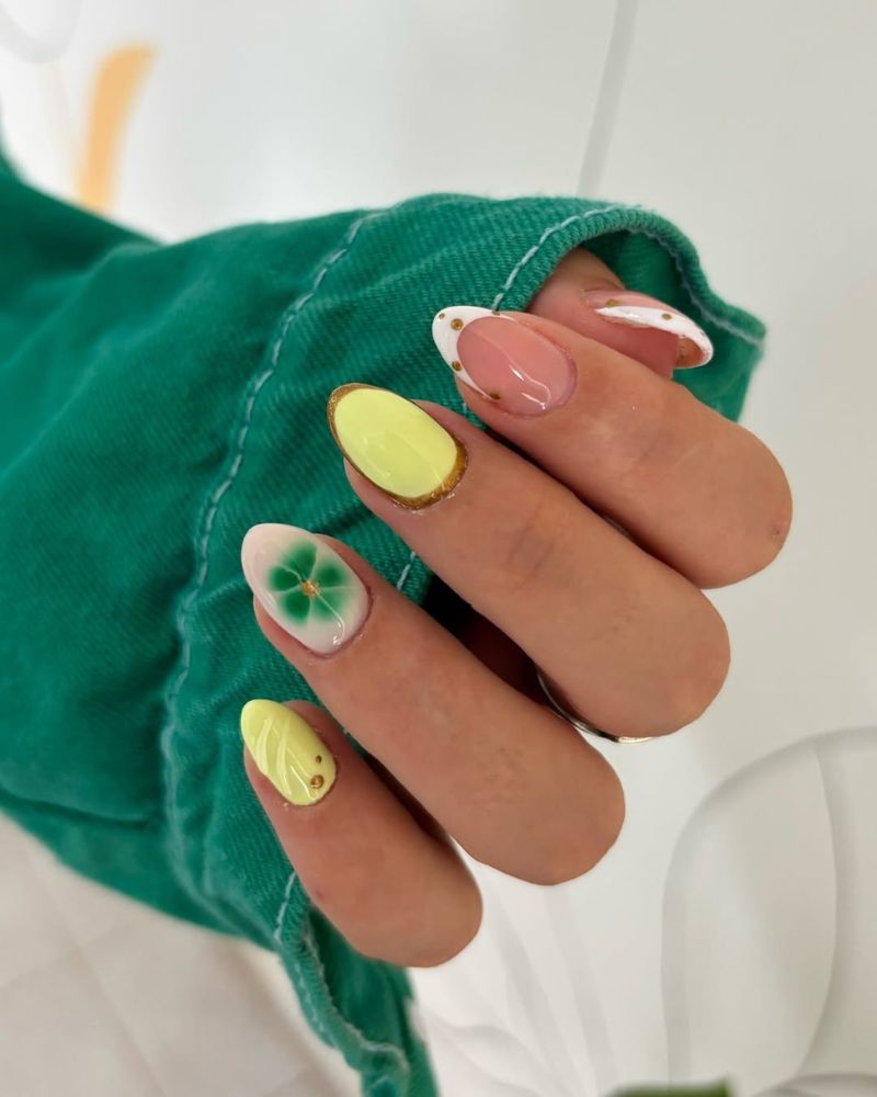 simple summer nail art, lime green nails