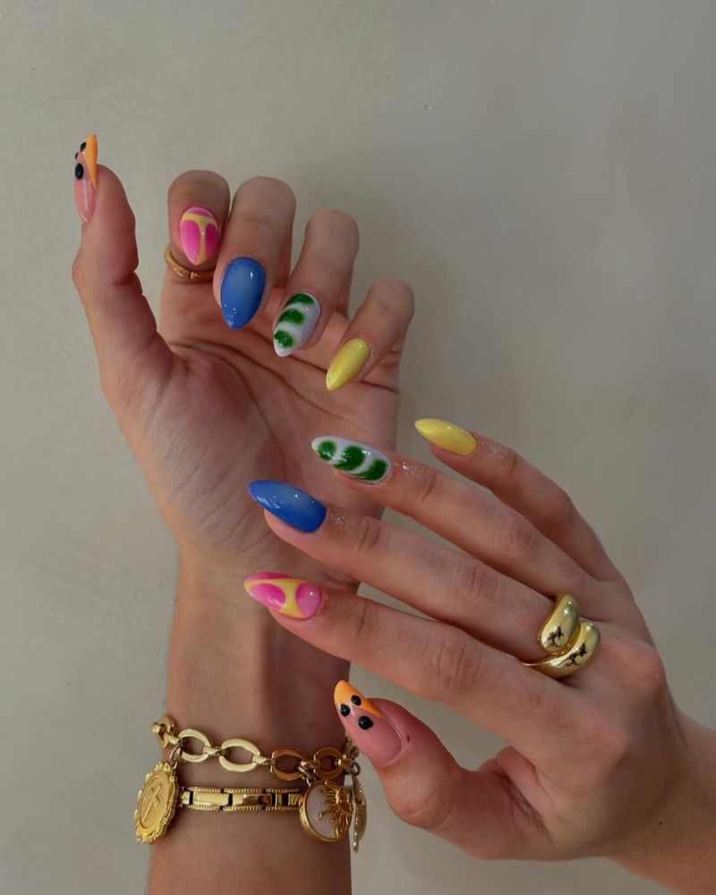simple summer nail design, colorful summer nails