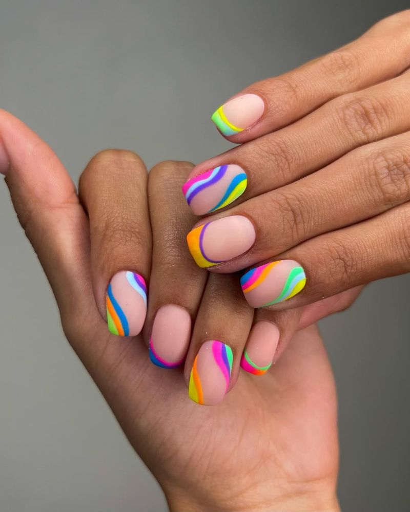 colorful summer nails, bright summer nails