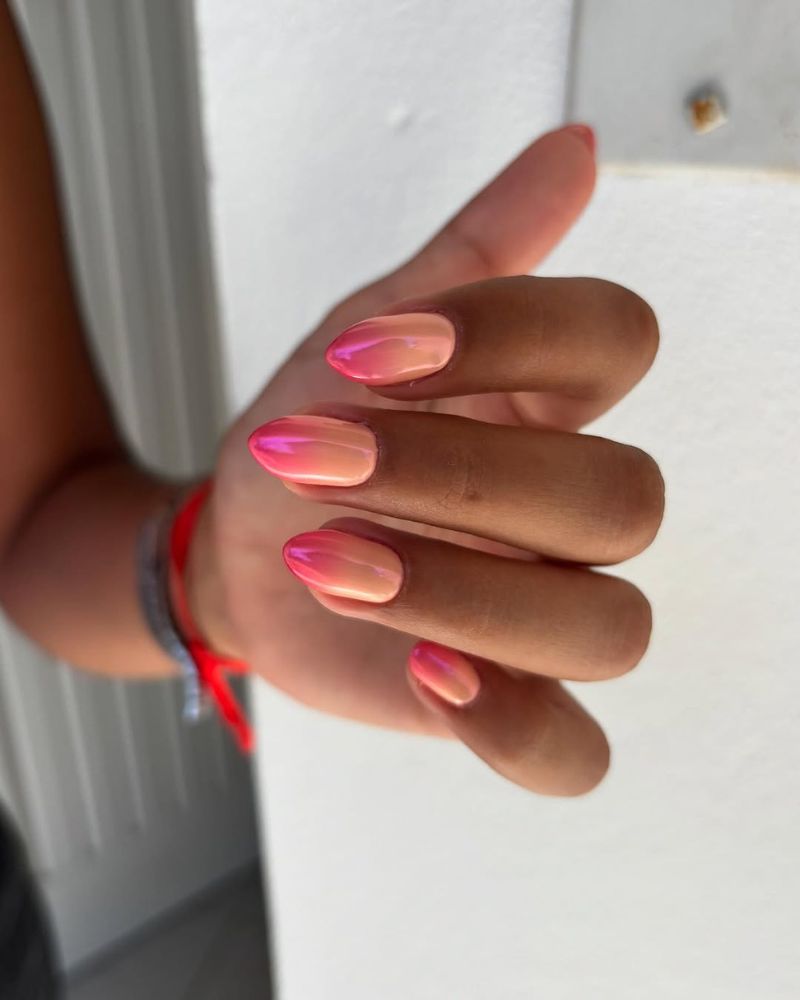 ombre french nails, pink ombre nails, summer nails