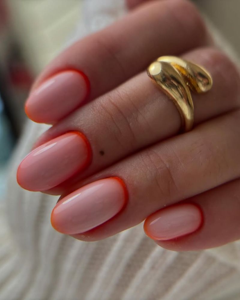 simple summer nails, orange nail art