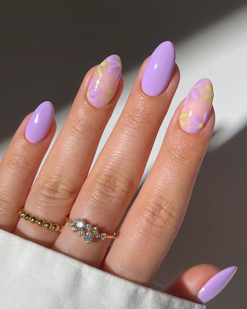 light purple nails, lilac nails