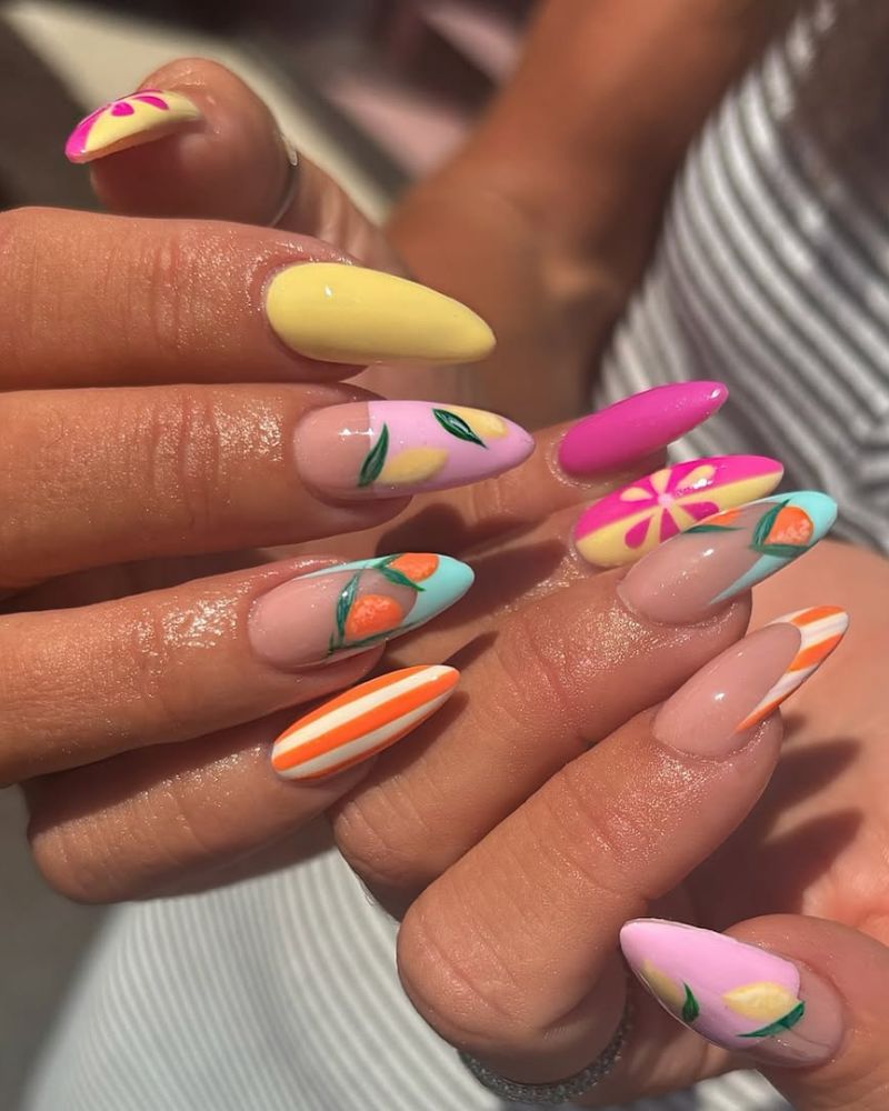 long summer nails, fun summer nails