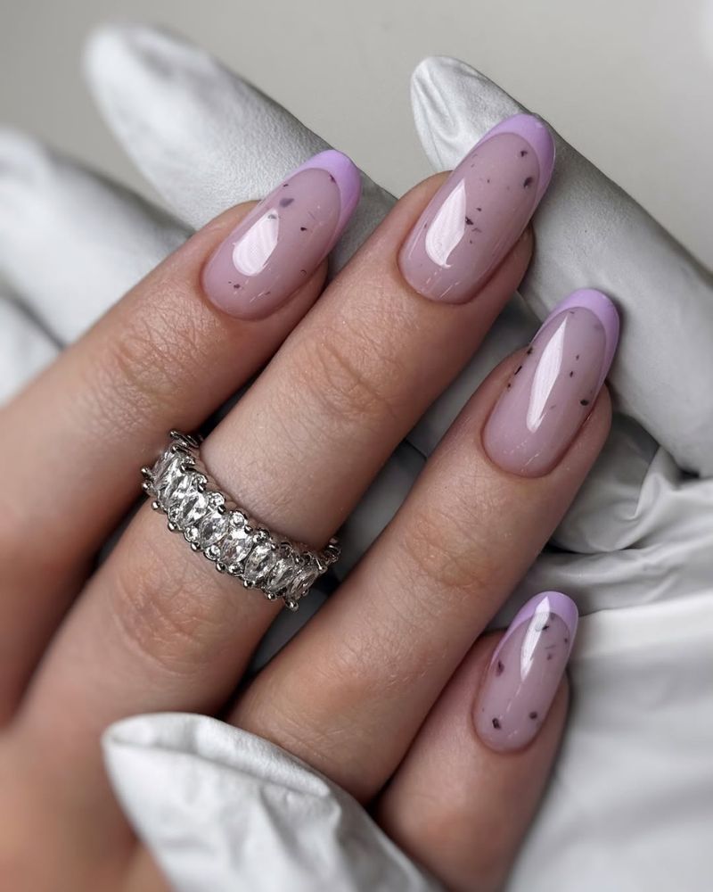lavender french nails for classy spring nails