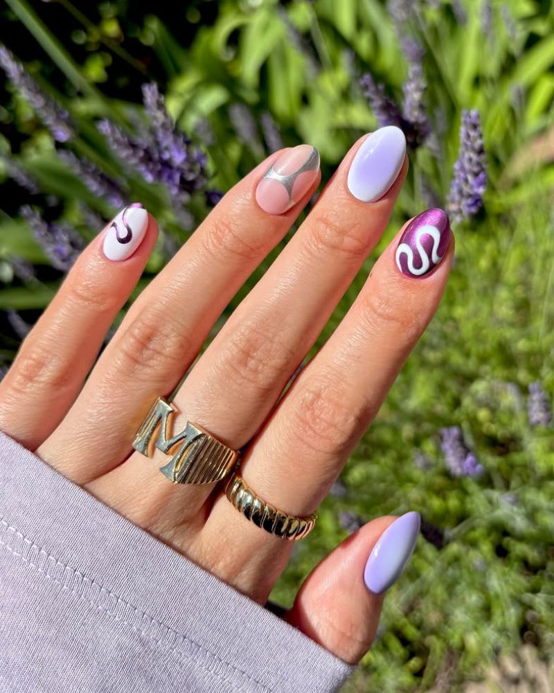 lavender nail design for spring