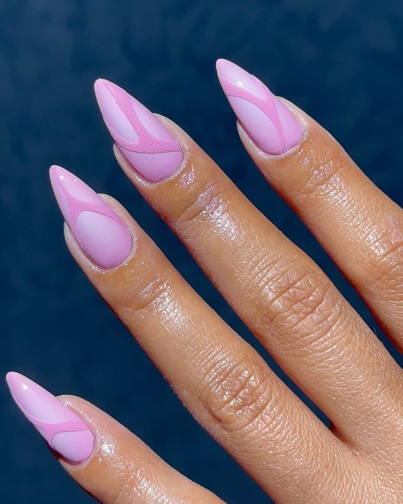 long stiletto lavender nail design