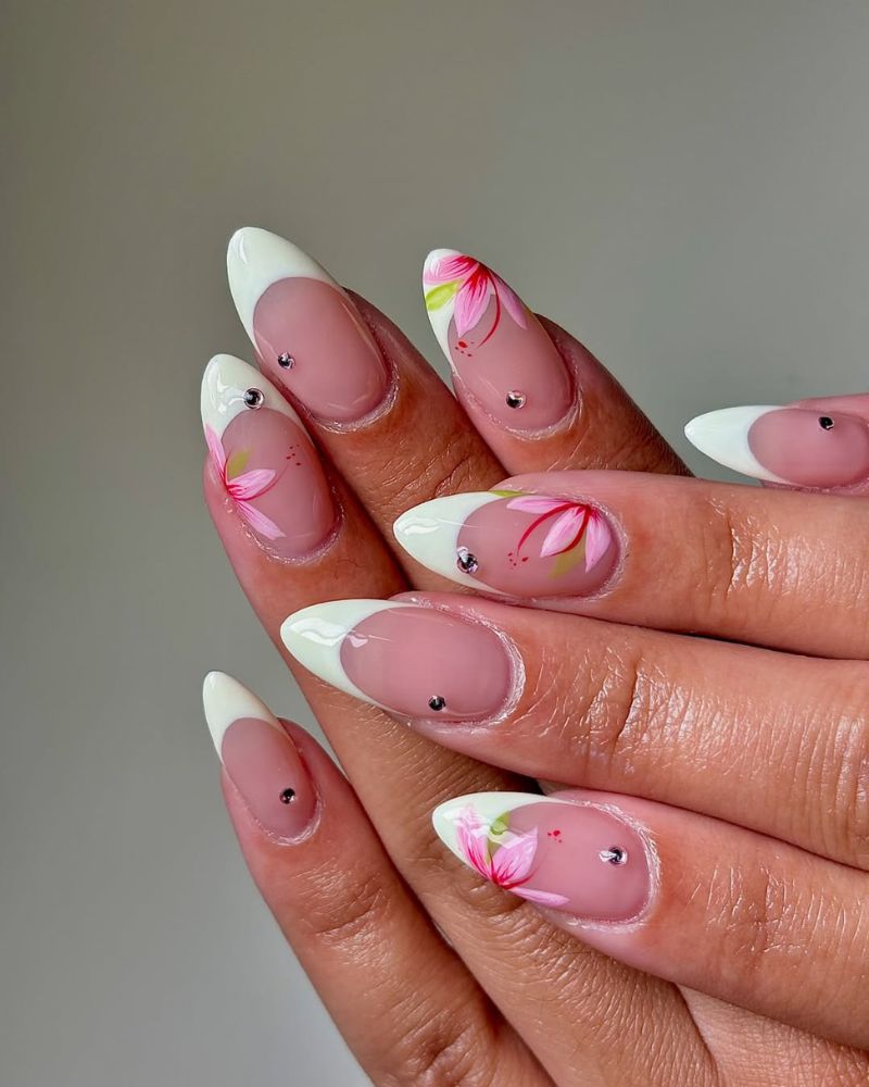 minty french springtime nail design for elegant seasonal manicure