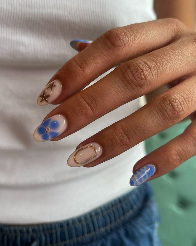 simple summer nail art for beachy manicure